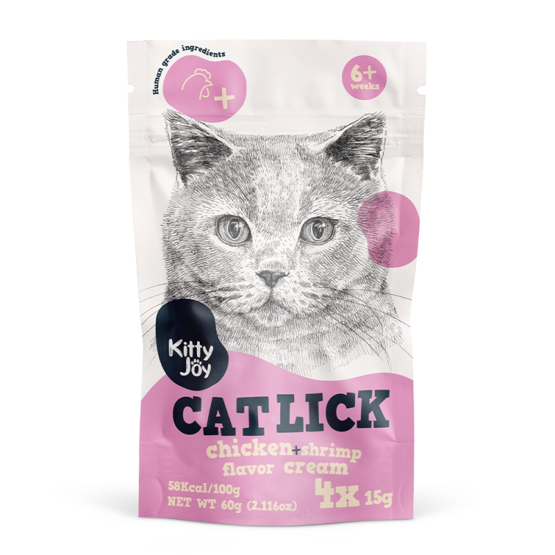 60g_CATLICK_chicken_shrimp_flavor Kitty Joy Cat Lick Chicken + Shrimp Flavor Cream Cat Treats (4x15g) 60g
